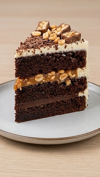 Snickers kūka šķēle